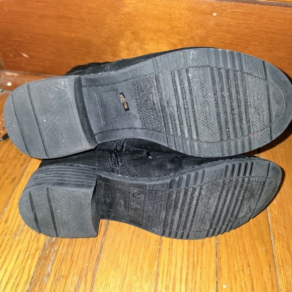 Bamboo Bonfire 07S Black Suede Lace-Up Women's Boots - Size 7 - Picture 5 of 7